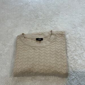 Express Mens Cotton Beige Textured Short Sleeve Sz XL Resort Core Summer Preppy